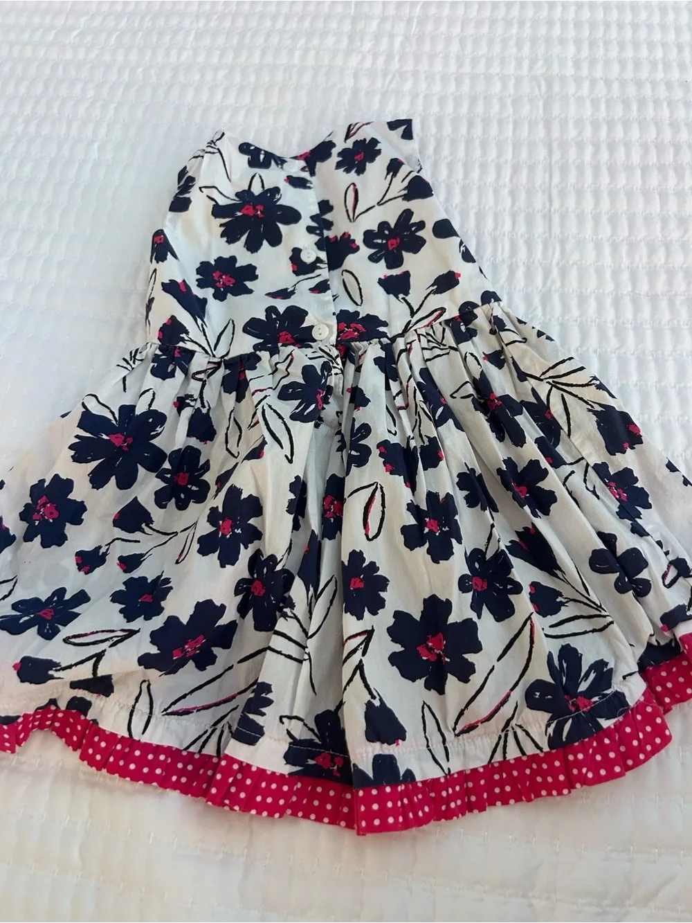 Nannette Kids Floral Cotton Dress with Pink Trim for Girls. Size 3T